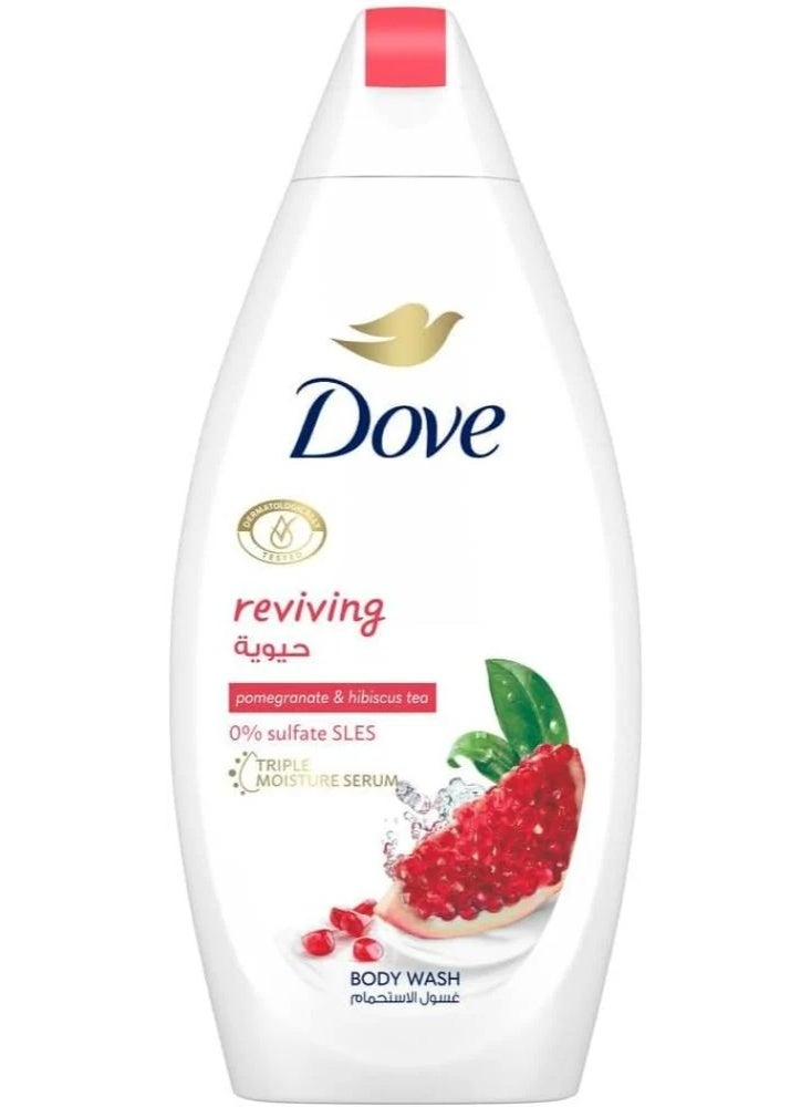 Dove Pomegranate And Hibiscus Tea Reviving Body Wash For Skin Moisturising 500.0ml - Image 1